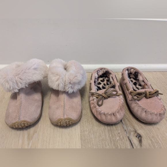 Cherokee Other - ✌🏻Pink Suede Booties & Moccasins Lot / Bundle; Size: 5 Toddler & S 5/6